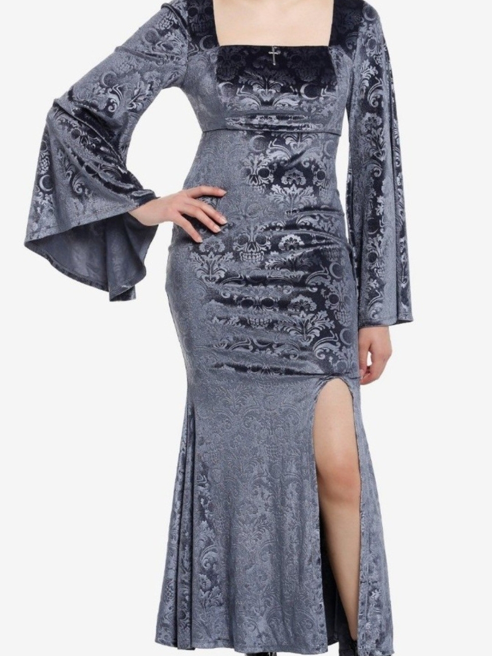 Skull Velvet Maxi Dress